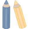 Bleistift-Duo Illustration Buntstifte