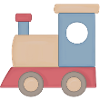 Kunterbunter Spielzug Illustration Eisenbahn