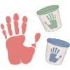 Baby Footprint Pastel Print Finger Paints