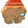 Retro Daddy Bara Capybaras Cute Funny Animal