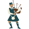 Bagpiper in kilt