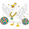 Royal Party Goose with Glitter Chain