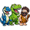 Dino Friends Caveman Stone Age Fun