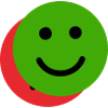 Overlapping Face Green-Red