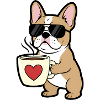 Bulldog Dog Coffee Comic