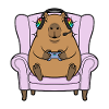 Gamer Capybara Rodent Playing Video Games