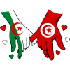 Algeria Tunisia Flag Holding Hands