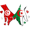 Tunisia Algeria Flag Holding Hands