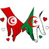 Tunisia Algeria Flag Holding Hands