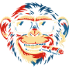 Cigar Sunglass Monkey Pop Art