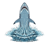 SharkJump par-dessus les vagues