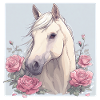 Cheval avec des fleurs