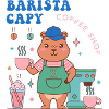 Capy Barista Coffee Shop Charm