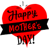 Happy Mothers Day Heart - Black Red
