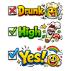 Happy Party Check Sticker