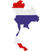 Thailand map with flag