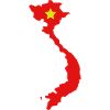 Vietnam map with flag