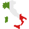 Carte de l’Italie avec drapeau