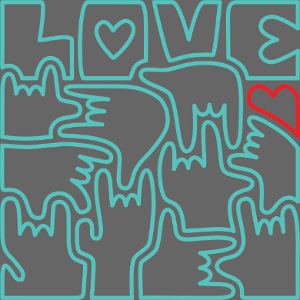 LOVE - Langue des signes I love you Turquoise