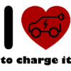 Herz und Elektroauto-Liebe