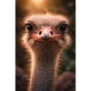 Ostrich close-up in warm tone