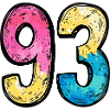 93 Zahl Bunt