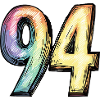 94 Zahl Bunt
