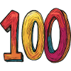 100 Zahl Bunt