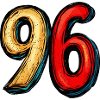 96 Zahl Bunt