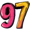 97 Zahl Bunt
