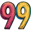 99 Zahl Bunt