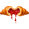 Stuffed croissant with fruit filling illustration
