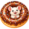 Cute Mouse in Donut Illustration