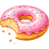 Donut mit Biss – Süßes Dessert Design  