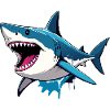 Huge Biting Shark Action Cartoon Shark