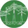 Eco Future Windturbinen-Schaltungslinien-Kunst