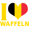 Jeg elsker vafler belgisk flag hjertemad design