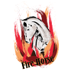 Feuerpferd – Illustration mit Flammen