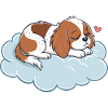 Dreamy Puppy on Pastel Cloud