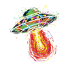 UFO-Weltraum-Kritzel Kritzel-Farbe