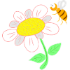 Bee that flies to flower