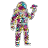 Astronaute Espace Scribble Planète Gribouillis