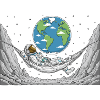 Astronaute Espace Hamac Lune Terre Repos