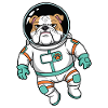 English Bulldog Dog Space Astronaut