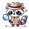 Detective raccoon in trench coat