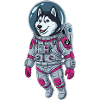 Siberian Husky Dog Astronaut Space Pink