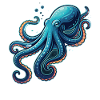 Cute Octopus Illustration Sea
