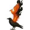Raven Phoenix Fire Renaissance Bird Myth