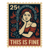 This Is Fine Stamp with Flames
