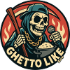 Skeleton with Microphone and Ghetto Like